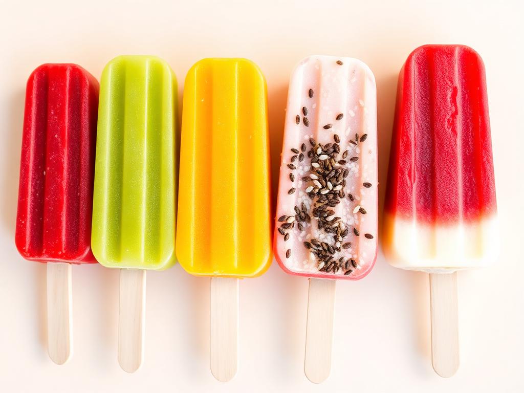 Fresh fruit paletas on ice